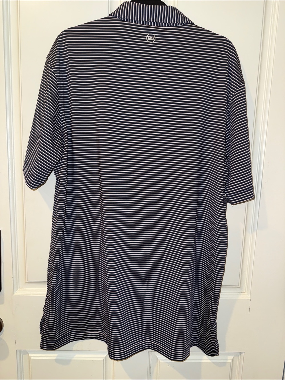 Peter Millar Navy and White Thin-Stripe Polo - Picture 4 of 4